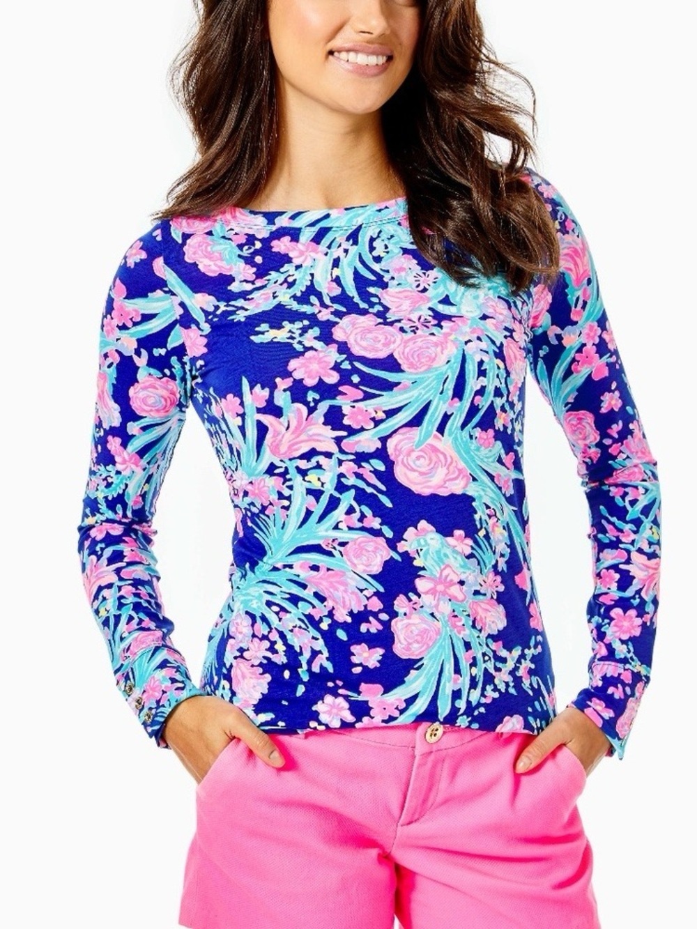NWT Lilly Pulitzer Aleah Top in Corsica Blue Toucan Party, Size XS